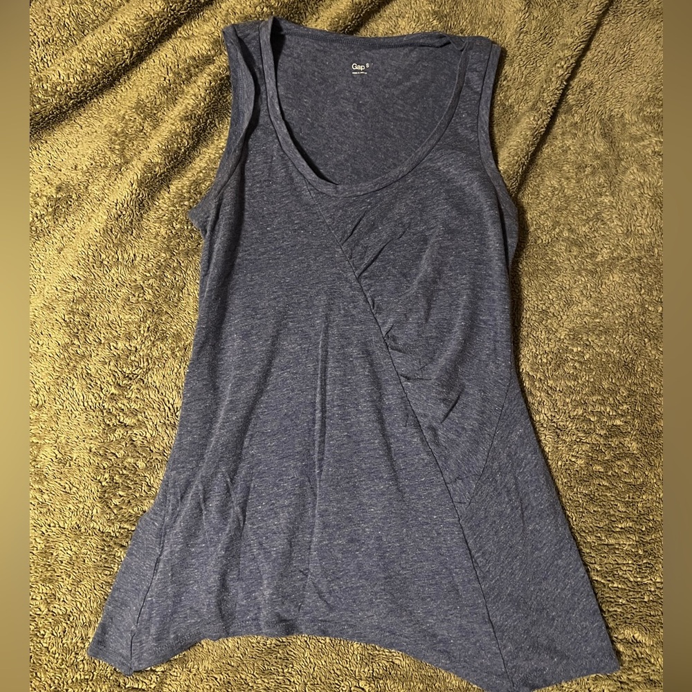 Gap Asymmetrical Hem Blue Tank Top Small